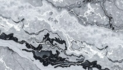 Monochrome abstract pattern with flowing, organic shapes and fluid textures, evoking a marbled effect