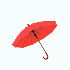 red umbrella isolated on white