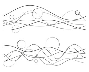 Wave of the many colored lines. Abstract wavy stripes on a white background isolated. Creative line art. Vector illustration EPS 10. Design elements created using the Blend Tool. Curved smooth tape