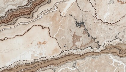 Veined light brown and tan marble texture with flowing bands and fractured details in a horizontal orientation