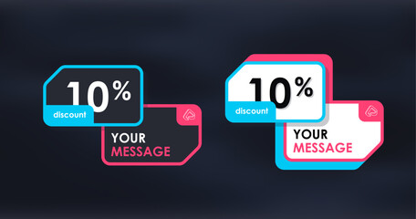 Modern Discount Tags with 10% Offer for Promotional Use