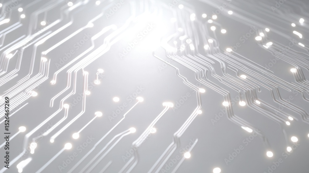 Poster white background intricate neon circuit lines form glowing patterns wallpaper ai generated image