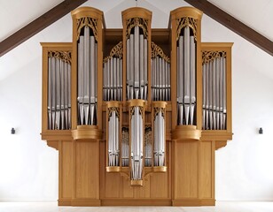 Large pipe organ in a room