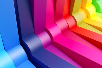 Colorful abstract background with lines and wheels 3D illustration