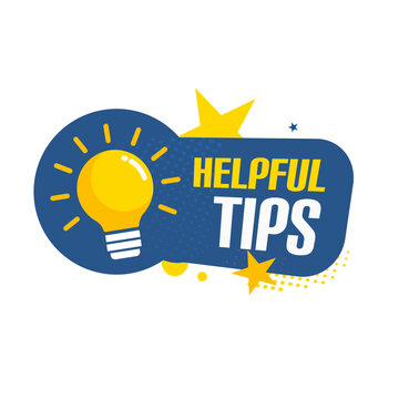 helpful tips &mdash; colorful vector sticker, label, badge vector illustration