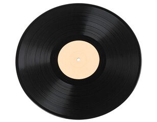 Obraz premium Black vinyl record, cream label