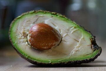 Macro photo of the texture of the pulp of a ripe avocado, food photo