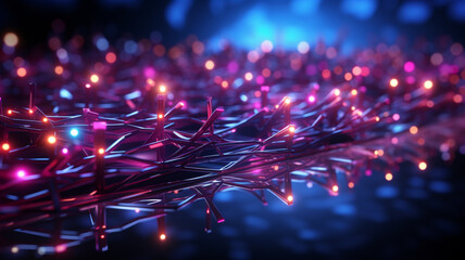 3d rendering of purple and blue abstract geometric
