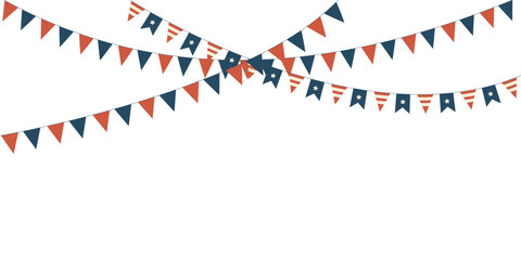 Garland composition. July 4th. Star background for American