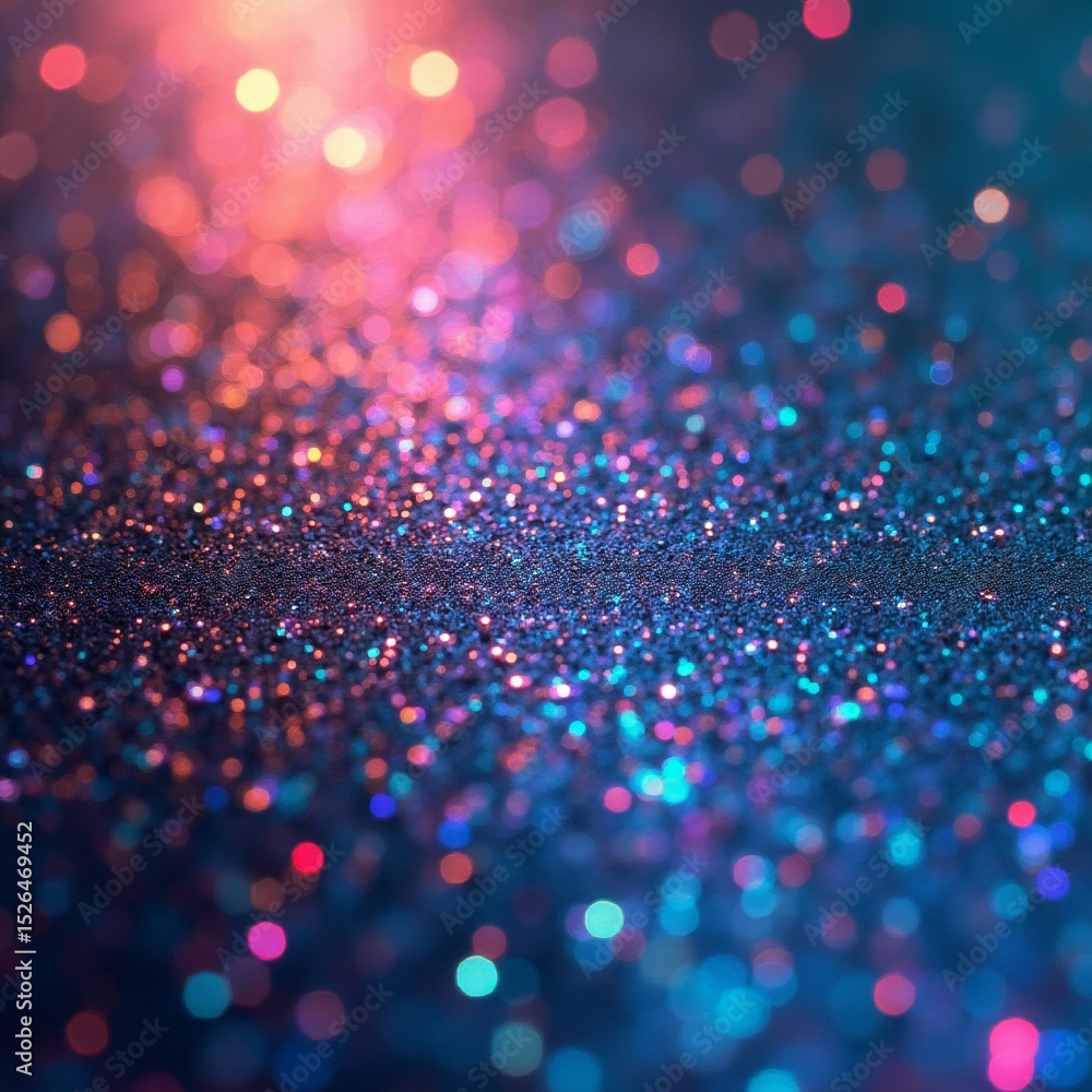 Aufkleber glitter in focus: a close-up display of bokeh light and color background