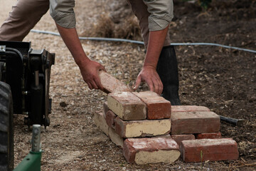 man doing landscaping work