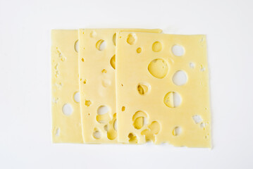 cheese slices isolated on a white background