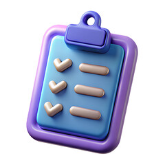 3d render illustration of isolated transparent clipboard icon
