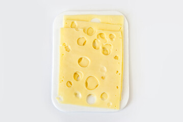 cheese slices isolated on a white background
