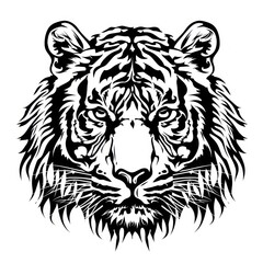 Fototapeta premium Tiger wildlife stencil panther.