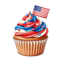 patriotic cupcake with american flag