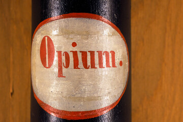 Medical opium ancient ampoule sign