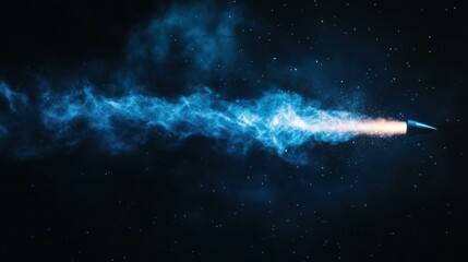 Bullet traveling through space at night
