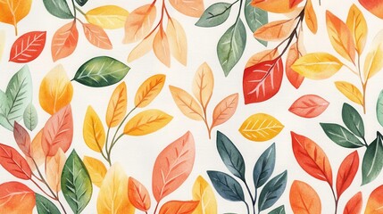Vibrant autumn leaves flat lay in studio setting