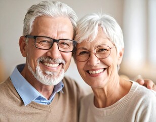 Happy senior couple smiling