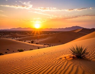 Desert sunrise panorama