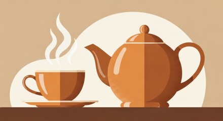 Warmth and Comfort A Cozy Illustration of Tea Time