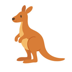  Cartoon Kangaroo Standing Upright