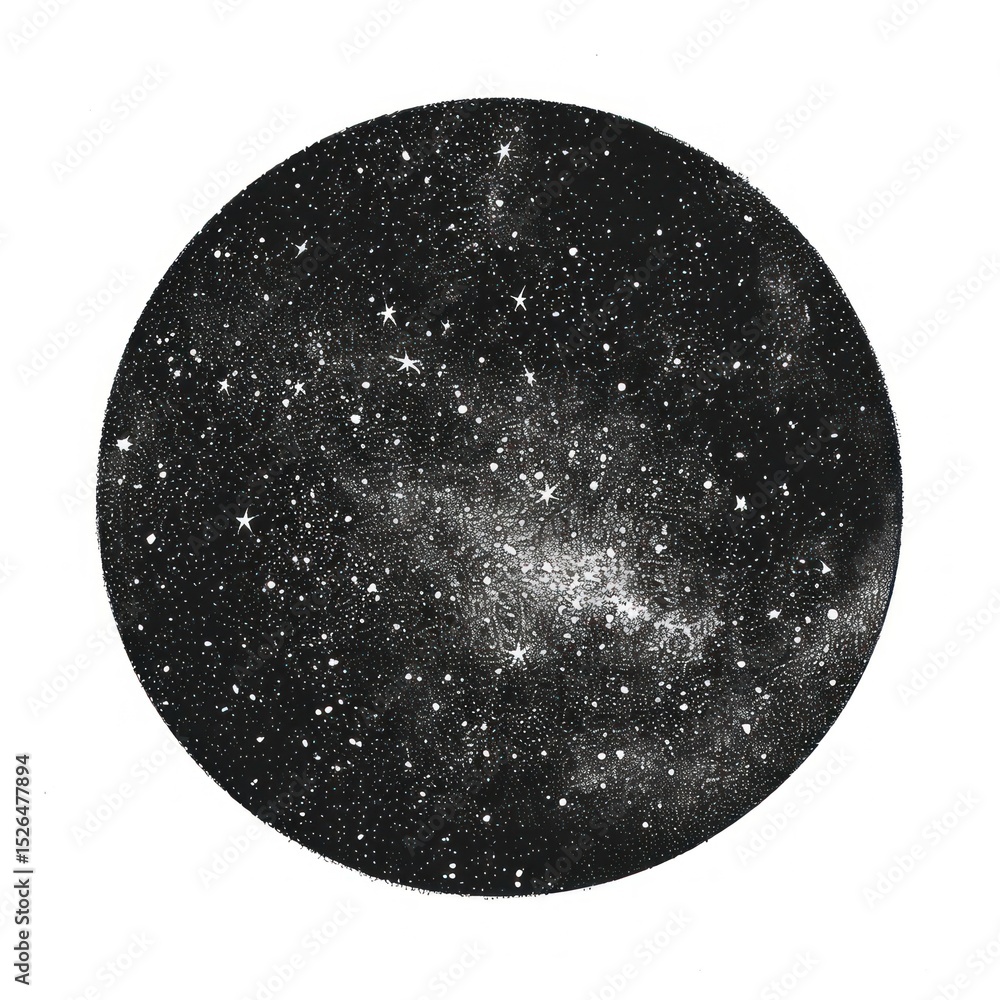 Canvas Prints starry galaxy in circular frame