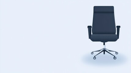 Obraz premium Modern Ergonomic Office Chair with Sleek Design in a Minimalist Workspace Against a Soft White Background