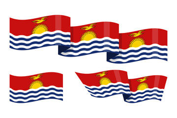 Vector illustration of wavy Kiribati flag on transparent background