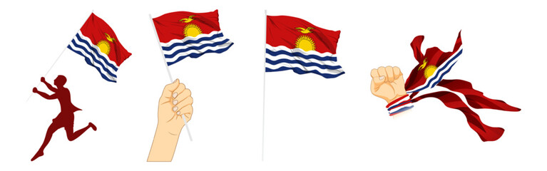 Vector illustration of Kiribati flag composition on transparent background