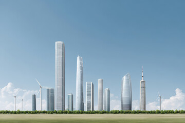 Fototapeta premium futuristic city skyline representing economic growth driven by innovation