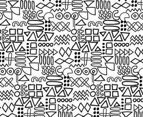 Vector illustration of seamless black dot pattern. Vector seamless polka dot pattern. Ink illustration. Hand drawn ornament. Random dots seamless pattern. Doodle circles texture background.