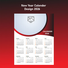 New Calender design 2026 Template desk calender12 month
