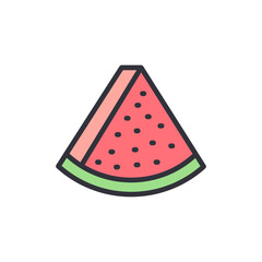 Vibrant Watermelon Slice Icon With Pink And Green Colors On Transparent