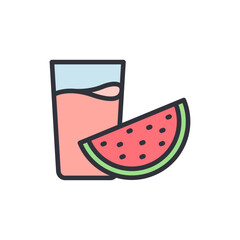 Fresh Summer Vibes With Watermelon Juice And Slice Illustration