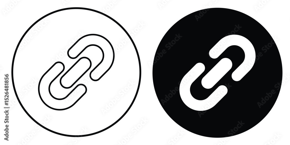 Poster link icon set flat style. link icon vector isolated on circle background. link icon, vector illustra