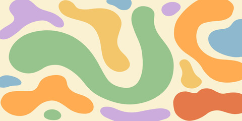 Twisted distorted retro groovy banner background