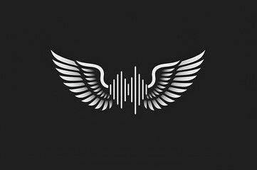 Obraz premium soundwave turning into wings, symbolic logo for freedom and music