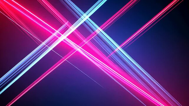 Glowing pink & blue lines cross on dark gradient
