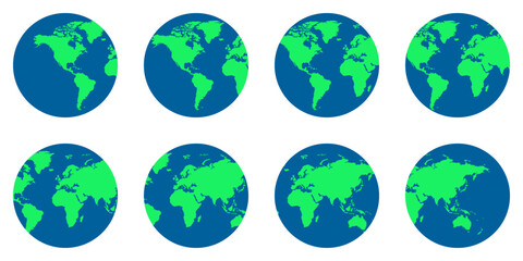 Detailed a set of blue and green world map image, perfect for travel blogs, business presentations, educational materials, and design projects. Enhance your content with this high-quality visual.