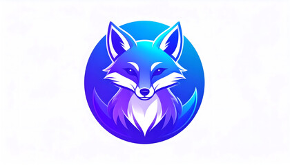 Fototapeta premium Majestic Blue Fox Head Logo: Vector Illustration for Branding
