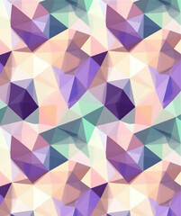 Obraz premium Vibrant Seamless Low-Poly Pattern in Soft Pastel Colors