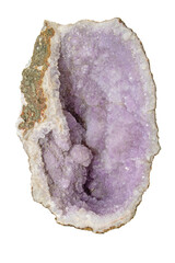Close-up of a geode, isolated on white background