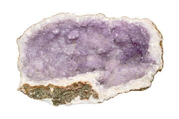 Close-up of a geode, isolated on white background