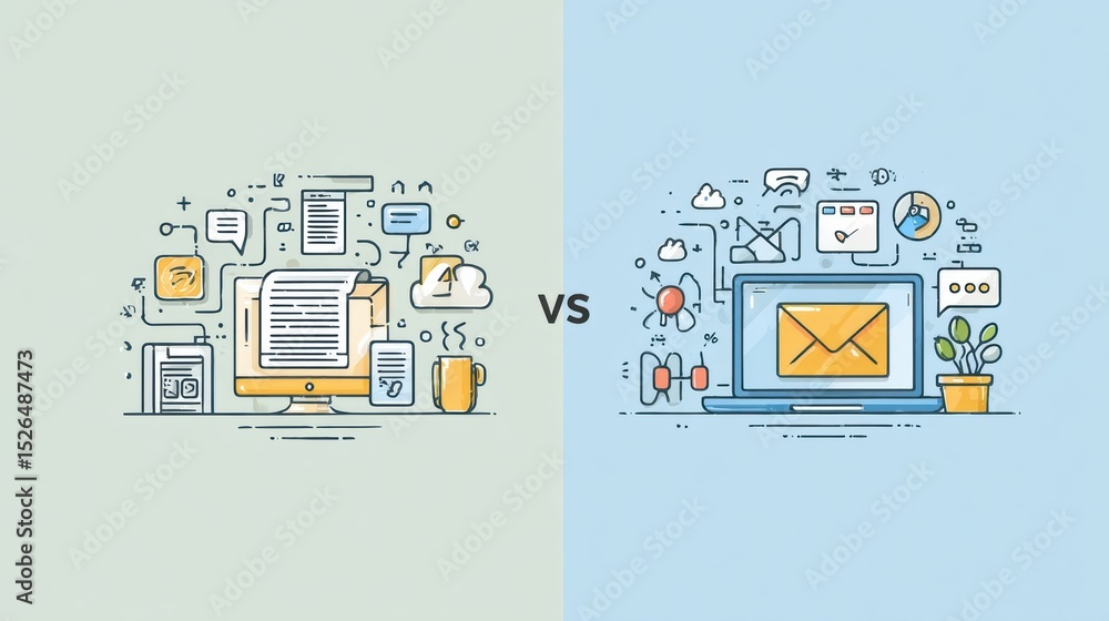 Poster comparison of traditional and digital marketing strategies in a clean and minimal infographic layout