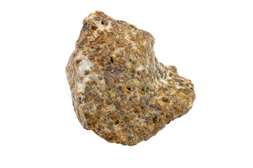 Close-up of caramelized blende mineral, isolated on white background