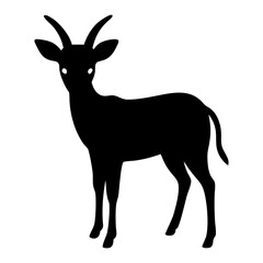 Obraz premium A cute impala full black silhouette vector illustration design