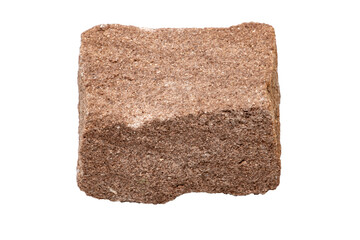 Close-up of sandstone mineral, isolated on white background