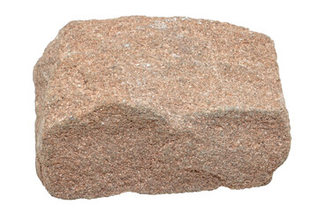 Close-up of sandstone mineral, isolated on white background